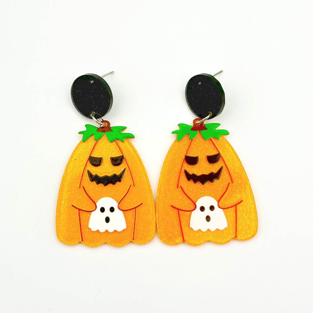 Halloween Day Ornament Colorful Ghost Eyes Funny Acrylic Earrings For Women - EX-STOCK Canada