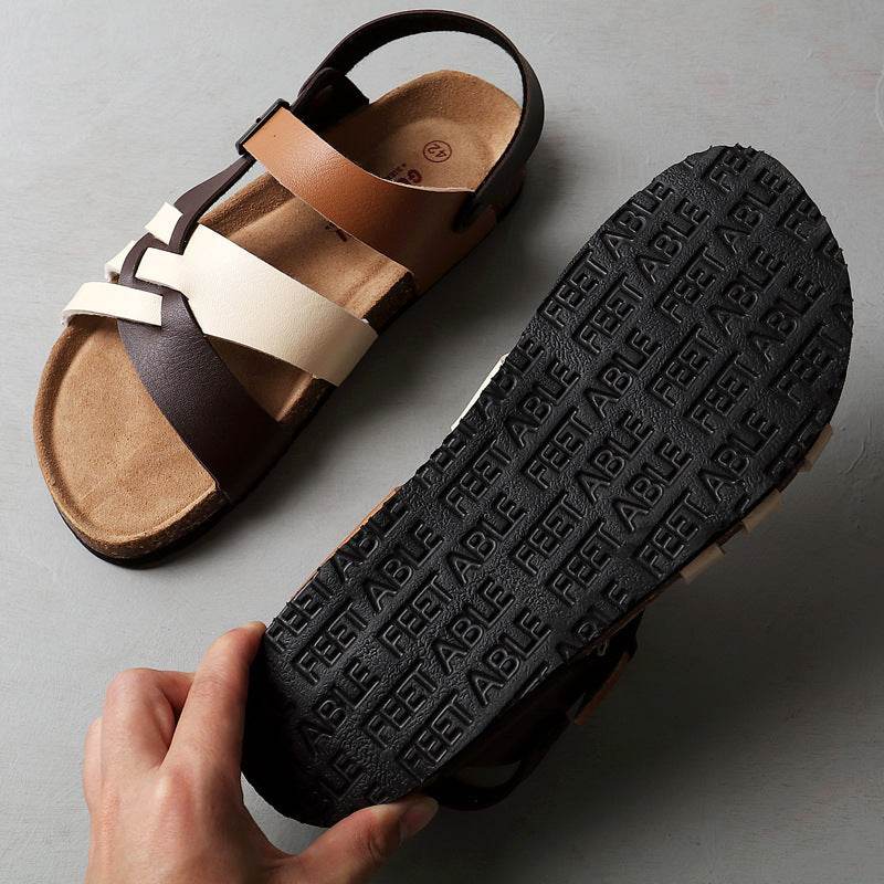 Men's Simple Hollow-out Flat Cork Slippers EX-STOCK CANADA