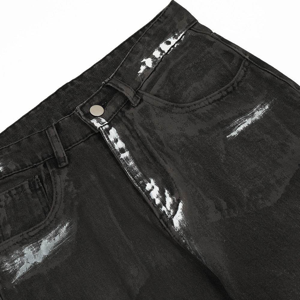 Punk Waste Soil Distressed Men Denim jeans pant Straight-leg Trousers - EX-STOCK Canada