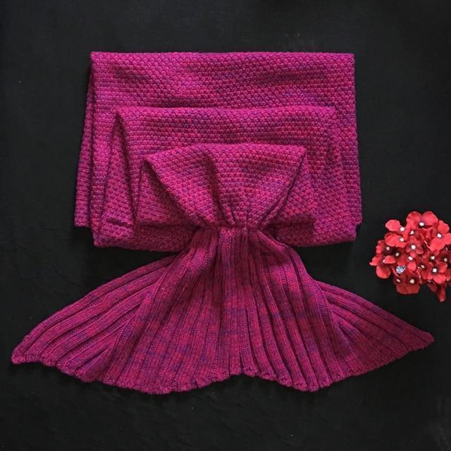 Coperta da Sirena Calda Fatta a Mano, Coperta Lavorata a Maglia per Dormire, Coperta a Coda di Sirena per TV e Divano, Coperta per Bambini e Adulti, Sacco Lavorato a Maglia, Biancheria da Letto, PlaidEX-STOCK Canada