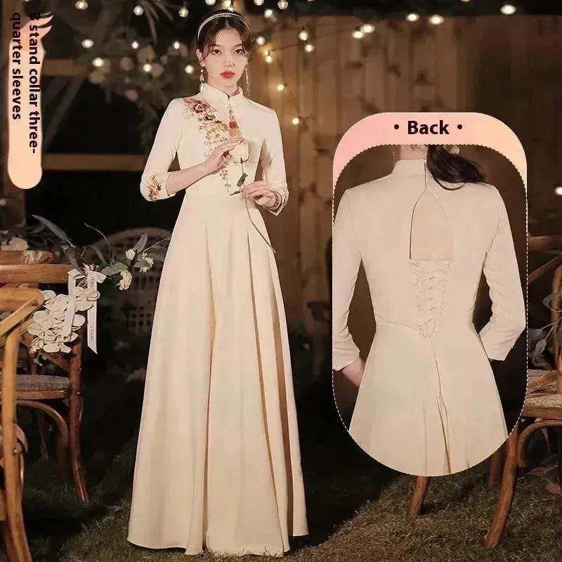 Champagne Wedding Bridesmaid Long Summer Dress - EX-STOCK Canada