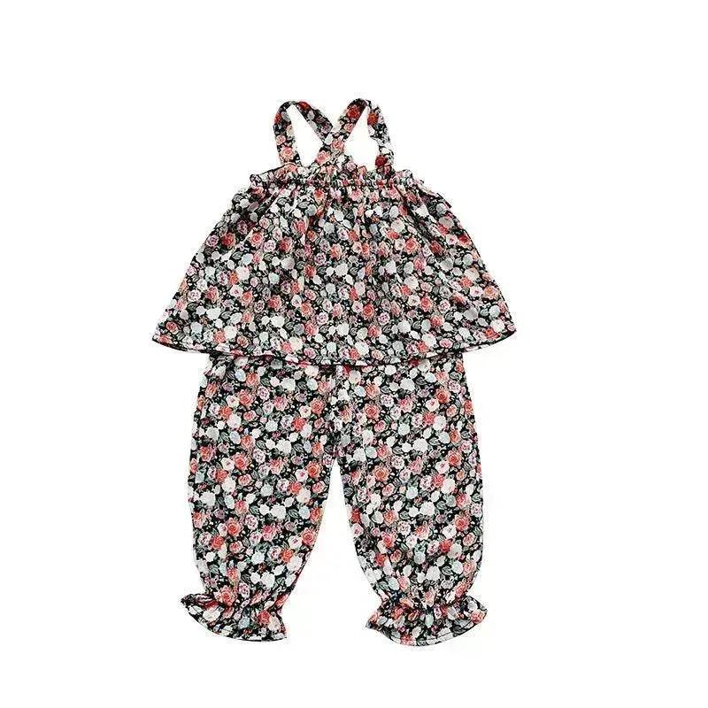 Chiffon vest trousers children's clothing summer new Baby Girl Cloth set - EX-STOCK Canada