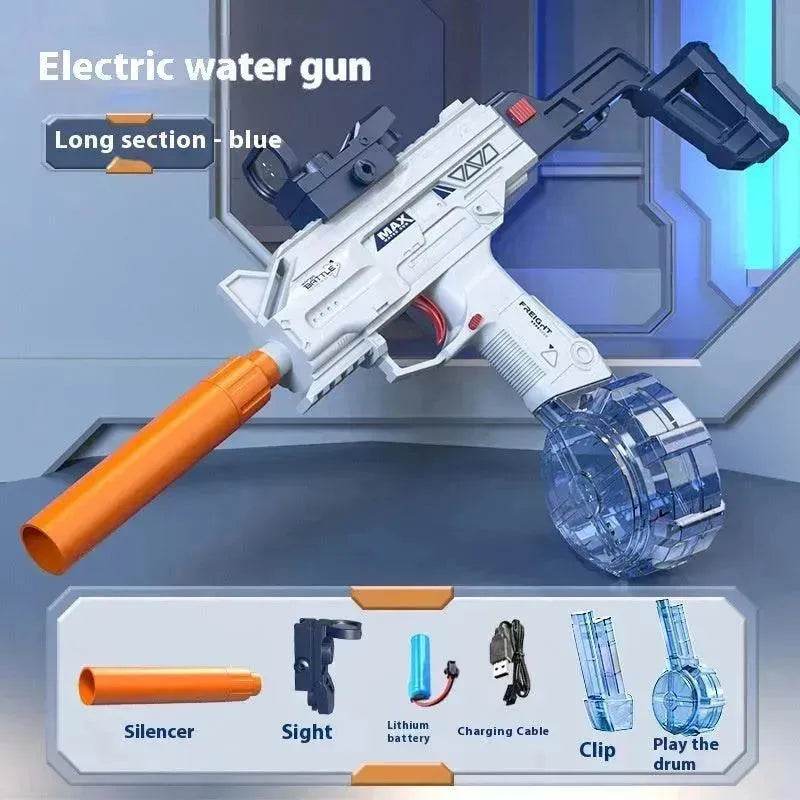 Children Automatic UZI Electric Backpack Water Submachine Gun Fights Summer Toy Water Guns Outdoor Beach Swimming Pool Toys - EX-STOCK Canada