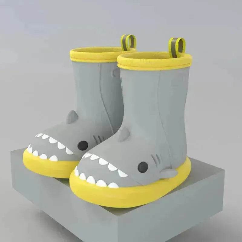 Children Boys Girls Cute Cartoon Waterproof Shoes Safety Rubber Shark Slippers Kids Rain Boots - EX-STOCK Canada