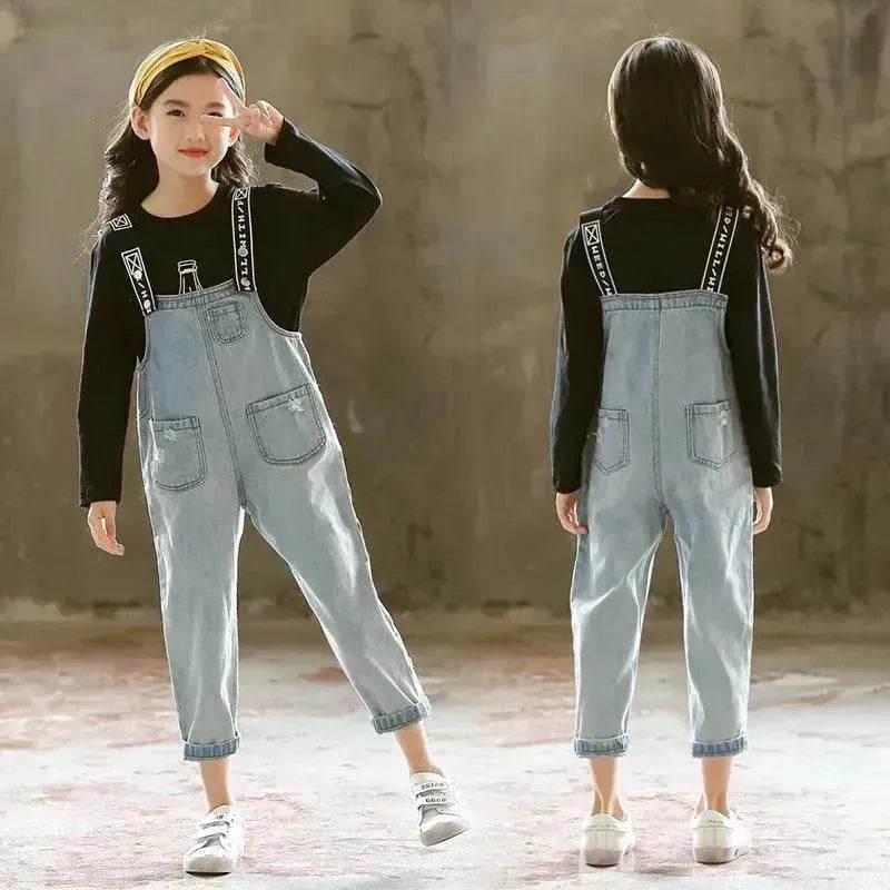 Children Jeans Denim Strap Romper Jumpsuit Pant - EX-STOCK Canada