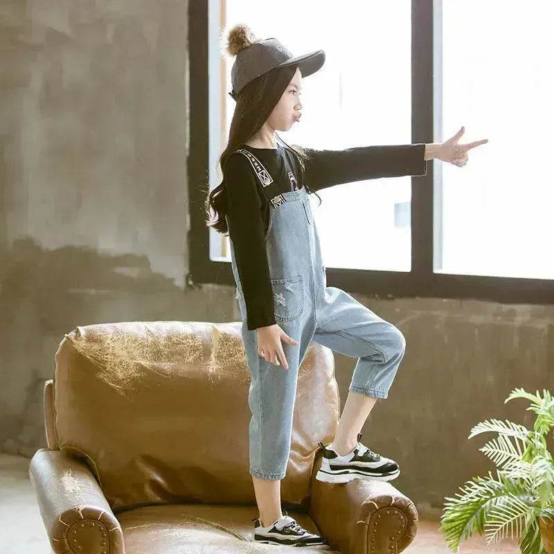Children Jeans Denim Strap Romper Jumpsuit Pant - EX-STOCK Canada