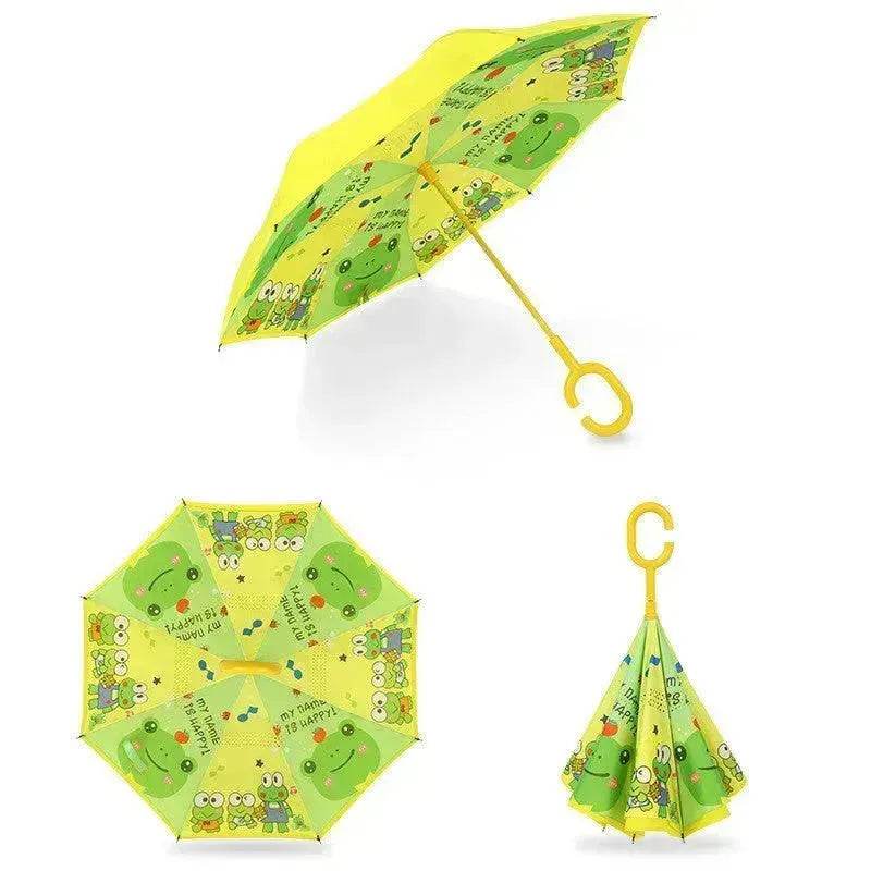 Children's Colorful Handle Reverse Umbrella Set Baby Cartoon Umbrella - EX-STOCK Canada