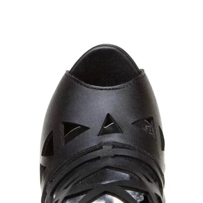 Classy Back Zipper Hollow Super High Thick Heel Fish Mouth Sandal Shoe - EX-STOCK Canada