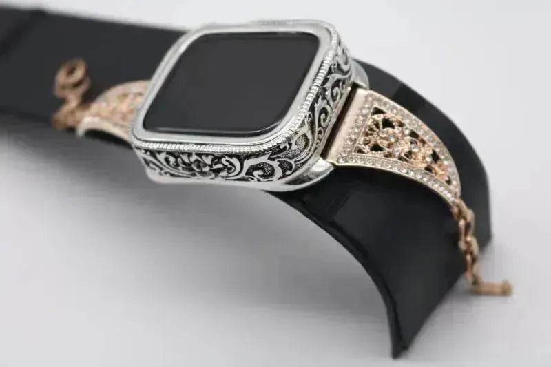 Classy Vintage Carved Watch Protective Case Compatible with Apple Smart Watch - EX-STOCK Canada
