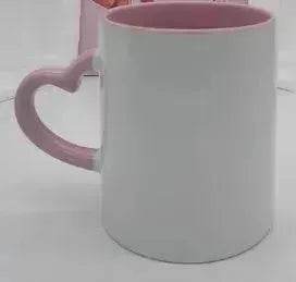 Coated Mug Heart Shaped Handle Inner Color Cup Ceramic Cup Customized - EX-STOCK Canada