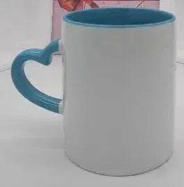 Coated Mug Heart Shaped Handle Inner Color Cup Ceramic Cup Customized - EX-STOCK Canada