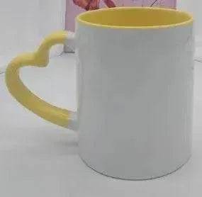Coated Mug Heart Shaped Handle Inner Color Cup Ceramic Cup Customized - EX-STOCK Canada