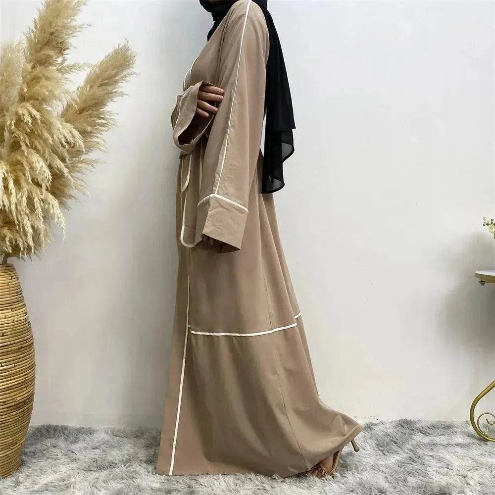 Cardigan de Rayas a Contraste Túnica Árabe - EX-STOCK Canada