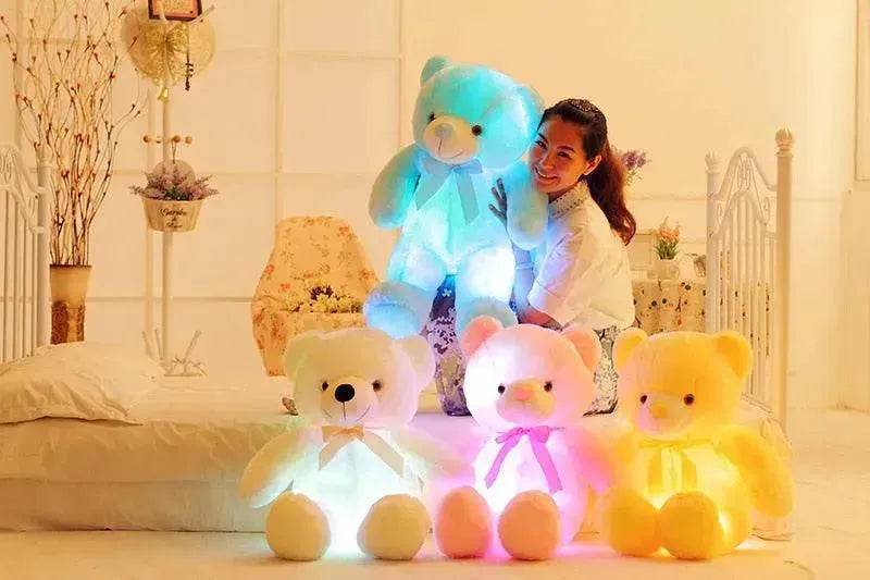 Creative Light Up LED Teddy Bear Stuffed Animals Plush Toy Colorful Glowing Christmas Gift For Kids Pillow - EX-STOCK Canada