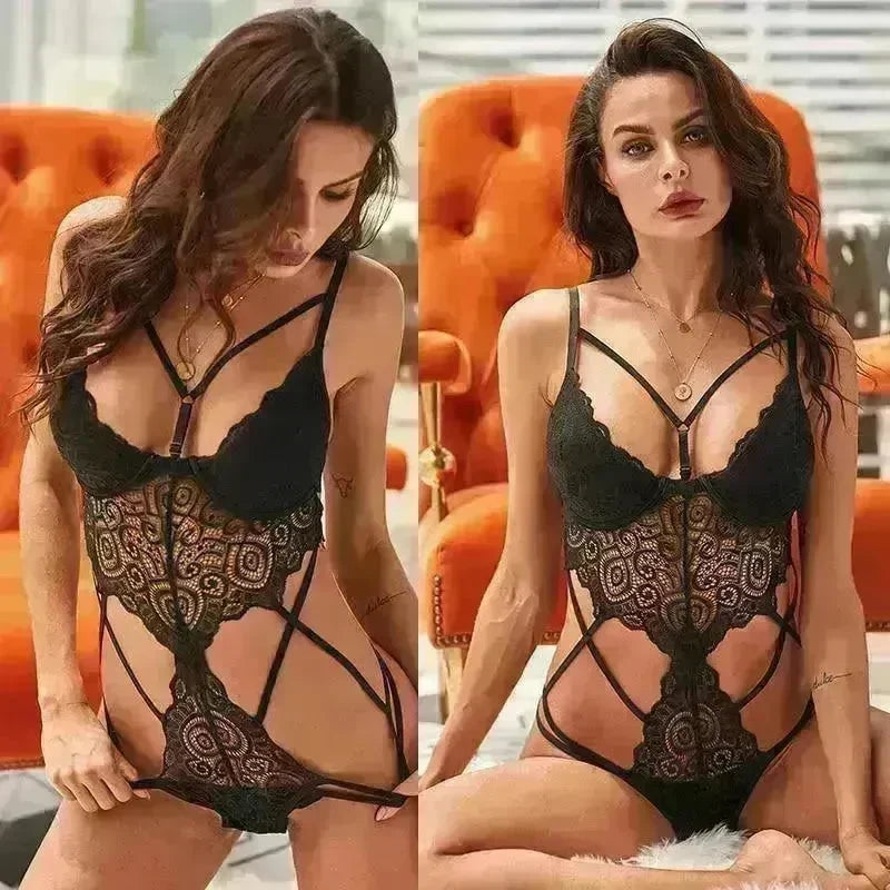 Cross strap lace lingerie - EX-STOCK CANADA