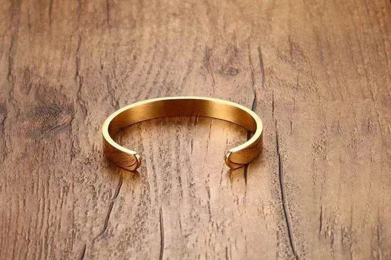 Custom Laser Engraving Smooth Stainless Steel Fine Bangle Jewelry C-shaped Bracelet - EX-STOCK Canada