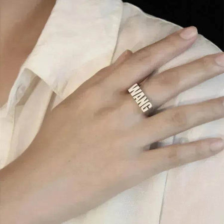 Customized Alphabet Couple Ring Customized Sterling Silver Couple Style - EX-STOCK Canada