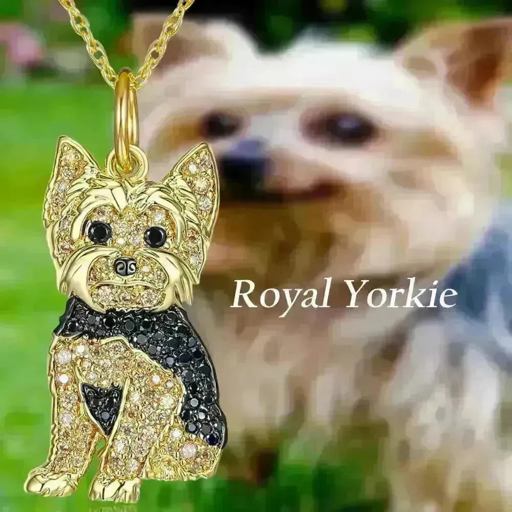 Cute Yorkshire Dog Pendant Zinc Alloy Die Casting Necklace - EX-STOCK CANADA