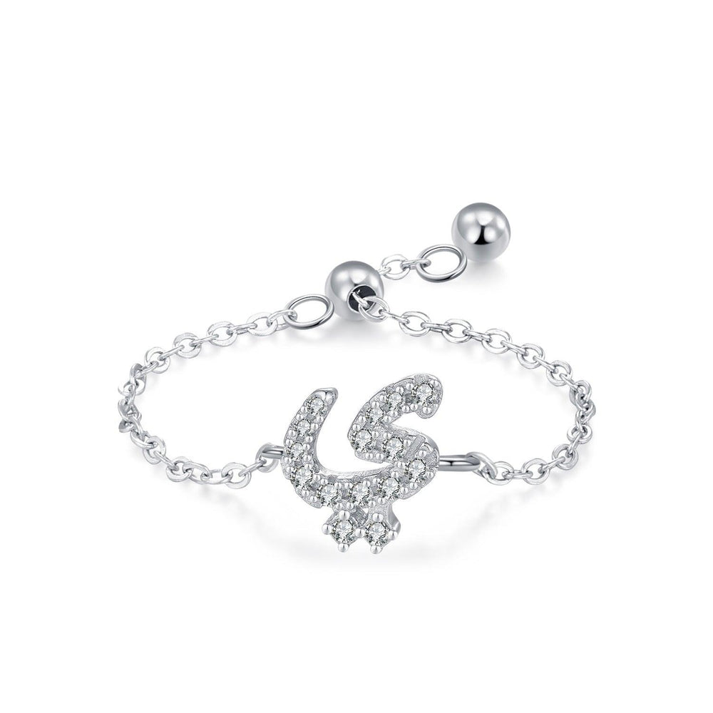 S925 Sterling Silver Niche Style Arabic Letters Pull-out Chain All-match Stackable EX-STOCK Canada