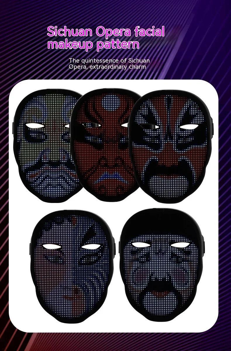 Halloween Face Masks Full Color LED Luminous Mask Face Changing Mask Party Bar Props EX-STOCK Canada