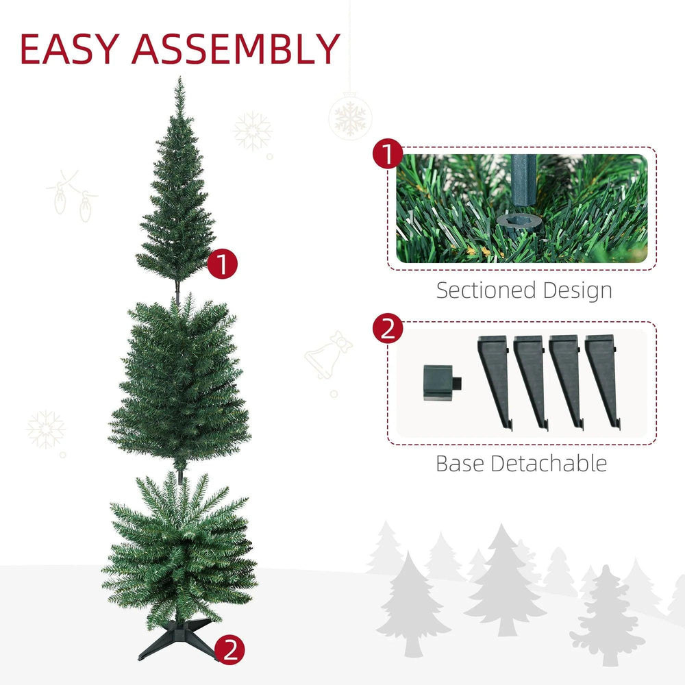 6' PVC Unlit Slim Artificial Pencil Christmas Tree Holiday EX-STOCK Canada