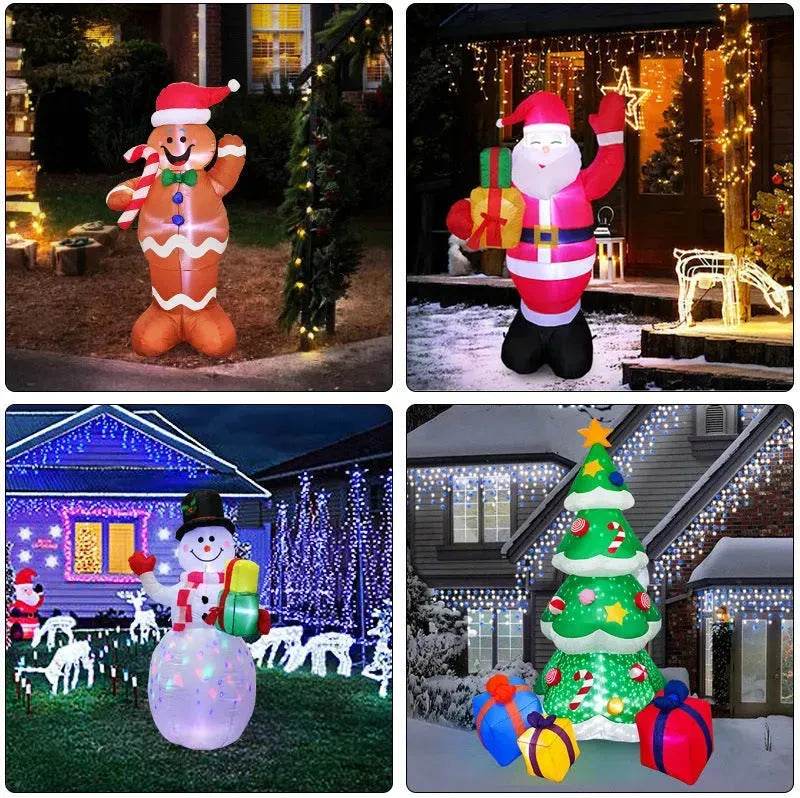 Christmas LED Lights Glowing Santa Tree Snowman Inflatable Doll Outdoor Yard Garden Decor - EX-STOCK Canada
