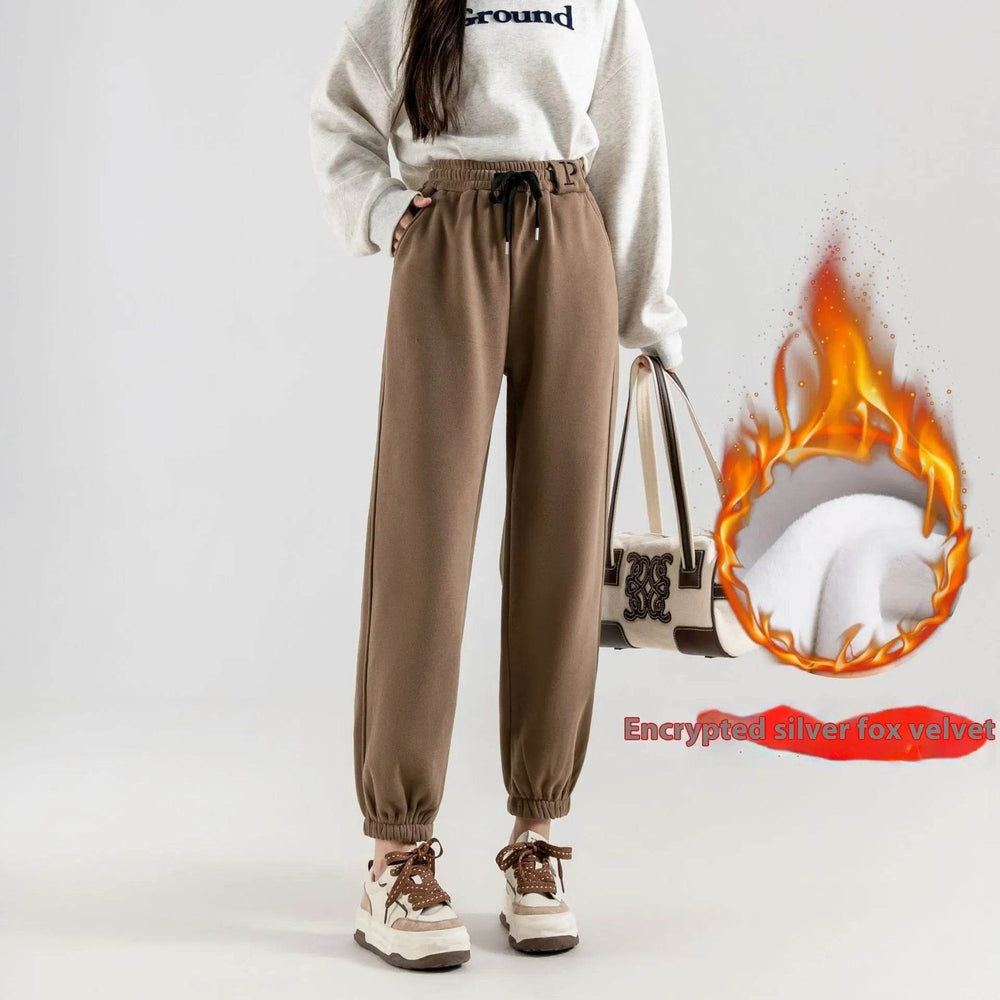 Fleece-lined Casual Harem Drawstring sweat Pants For Women - EX-STOCK Canada