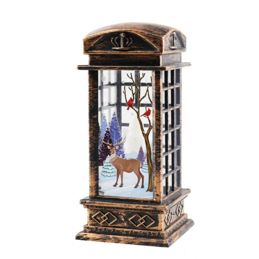 Christmas Candles Light Led Snow Deer Lantern Light Vintage Castle Santa Snowman Hanging Lantern Lamp New Year Party Decoration - EX-STOCK Canada