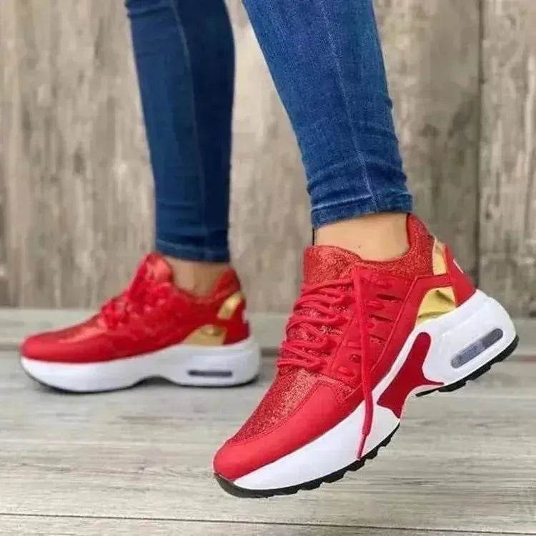 Lace Up Sneakers Women Wedge Heel Running Sports Sneakers Shoes for Women. - EX-STOCK Canada