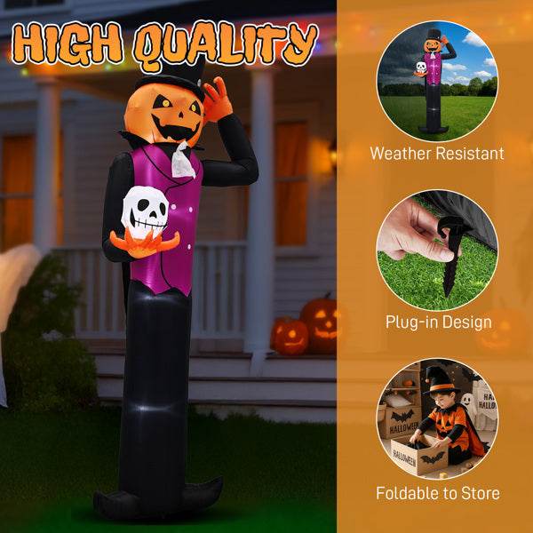 12ft Caped Pumpkin Man, Halloween Inflatable Decoration 12V - EX-STOCK Canada