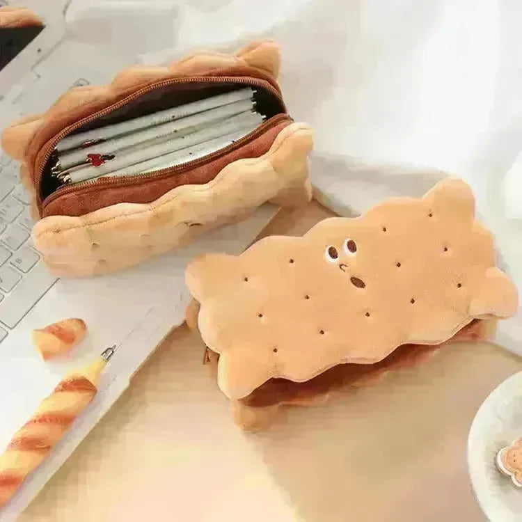 Sandwich Biscuit Plush Pencil Bag School Supplies - EX-STOCK CANADA