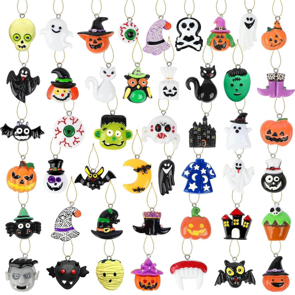 36PCS Mini Resin Halloween Ornaments - Tiny Hanging Decorations For Tree, Miniatures Figurines Charms With String, Resin Pendants For Party Decor, Small-Cannot Be Listed On Amazon Platform - EX-STOCK Canada