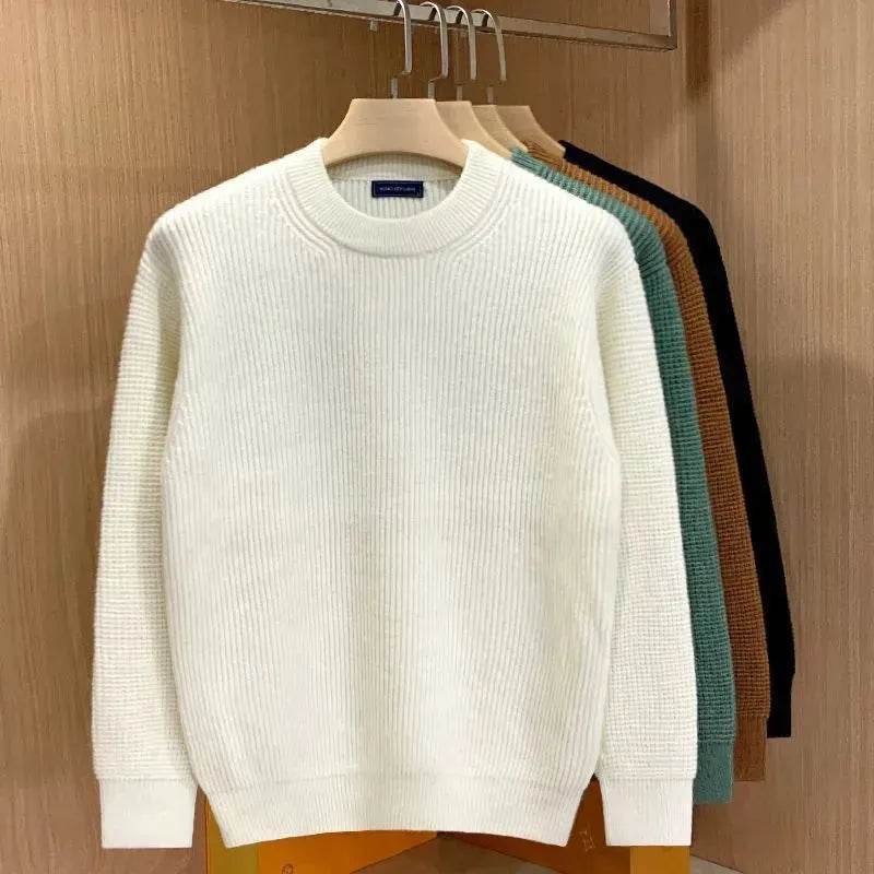 Autumn Fashion Knitted Woolen Thick Round Neck Pullover Sweater for men - EX-STOCK Canada