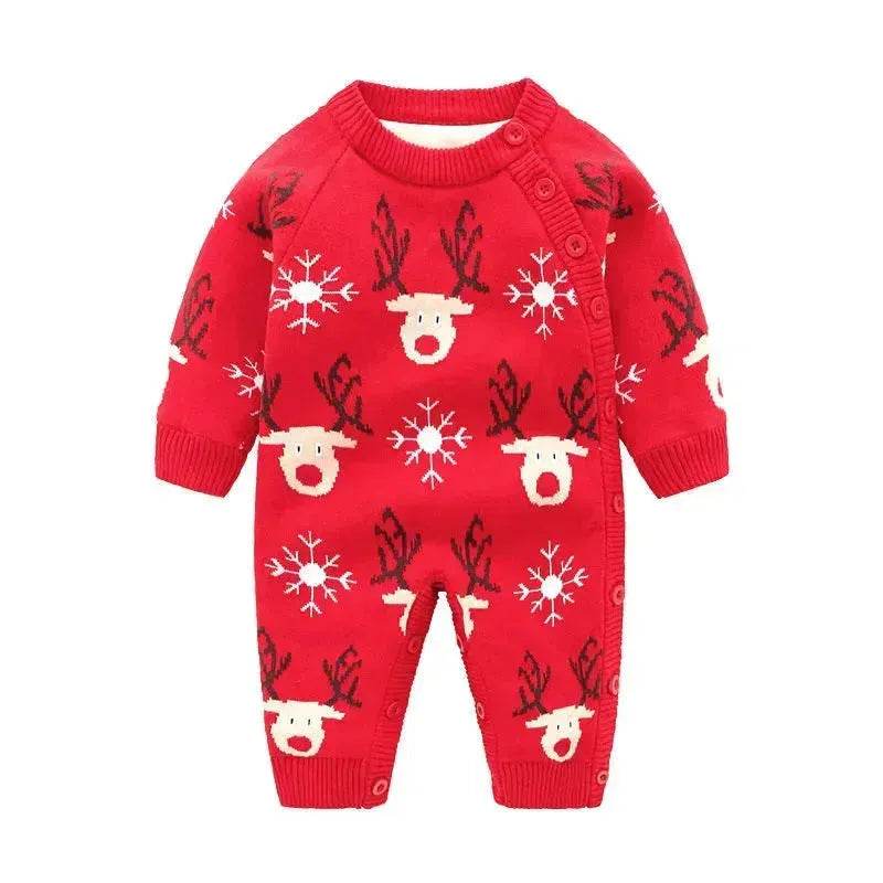 Newborn Baby Clothes Baby Crawling Clothes Thickening Out Baby Harness Christmas Baby Romper Baby Cotton Sleepwear - EX-STOCK Canada