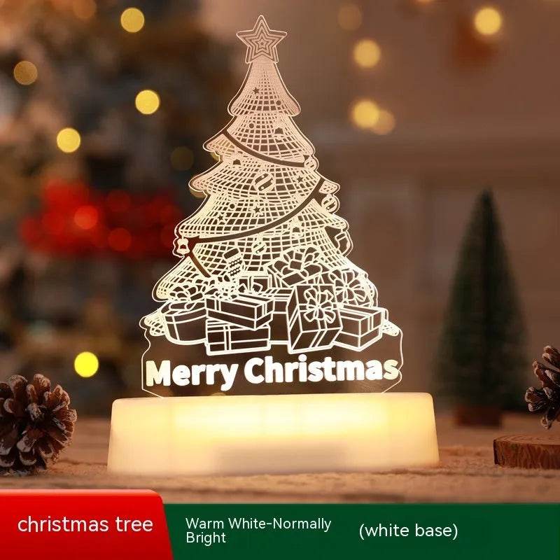 Christmas Decoration 3D Lamp Acrylic LED Night Lights New Year Valentines Day Christmas Kids Gift Christmas Ornaments - EX-STOCK Canada