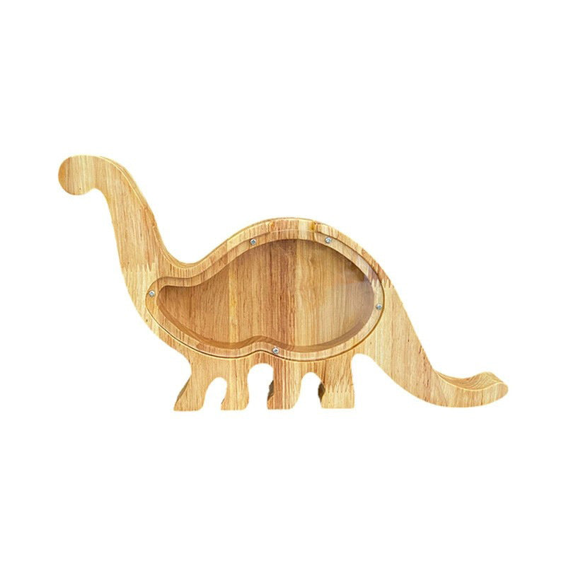 Wooden dinosaur-shaped tray on a white background