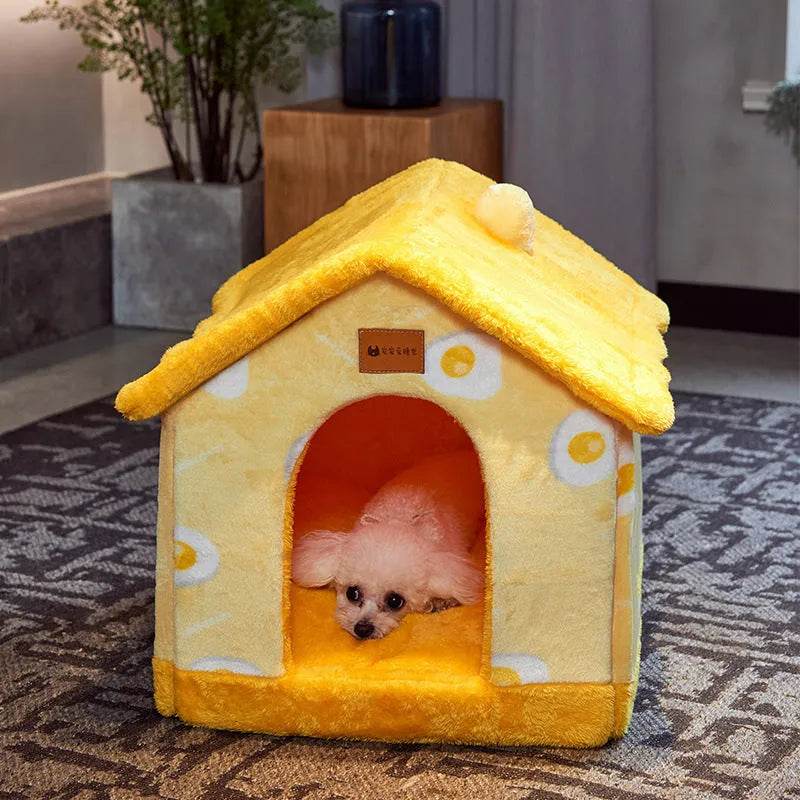 Foldable Dog House Pet Cat Bed Winter Dog Villa Sleep Kennel Removable Nest Warm Enclosed Cave Sofa Pets Supplies - EX-STOCK Canada
