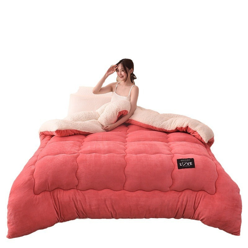 New Thick Lambskin Winter Duvet Insert Double-sided Velvet Lambswool Warm Quilt EX-STOCK Canada