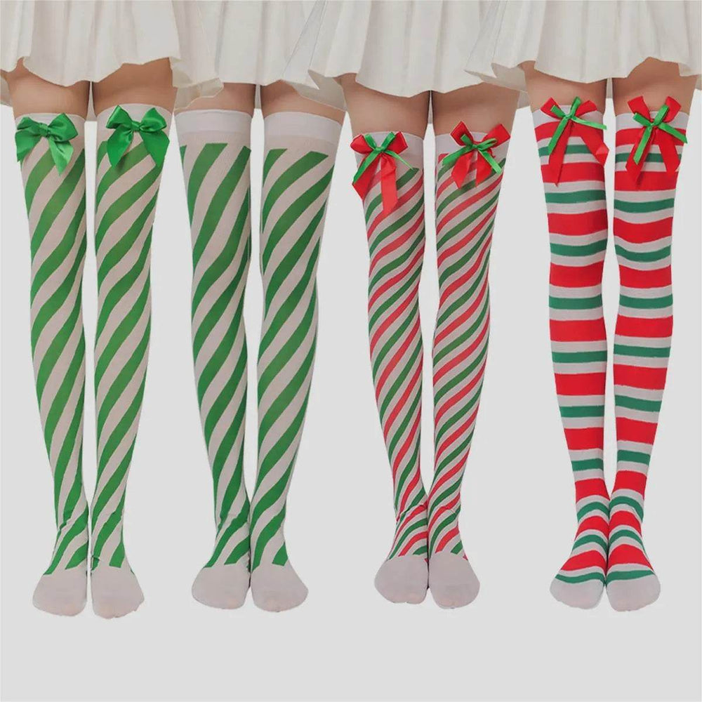 Christmas Plush Doll Knee Socks Bow Stockings - EX-STOCK Canada