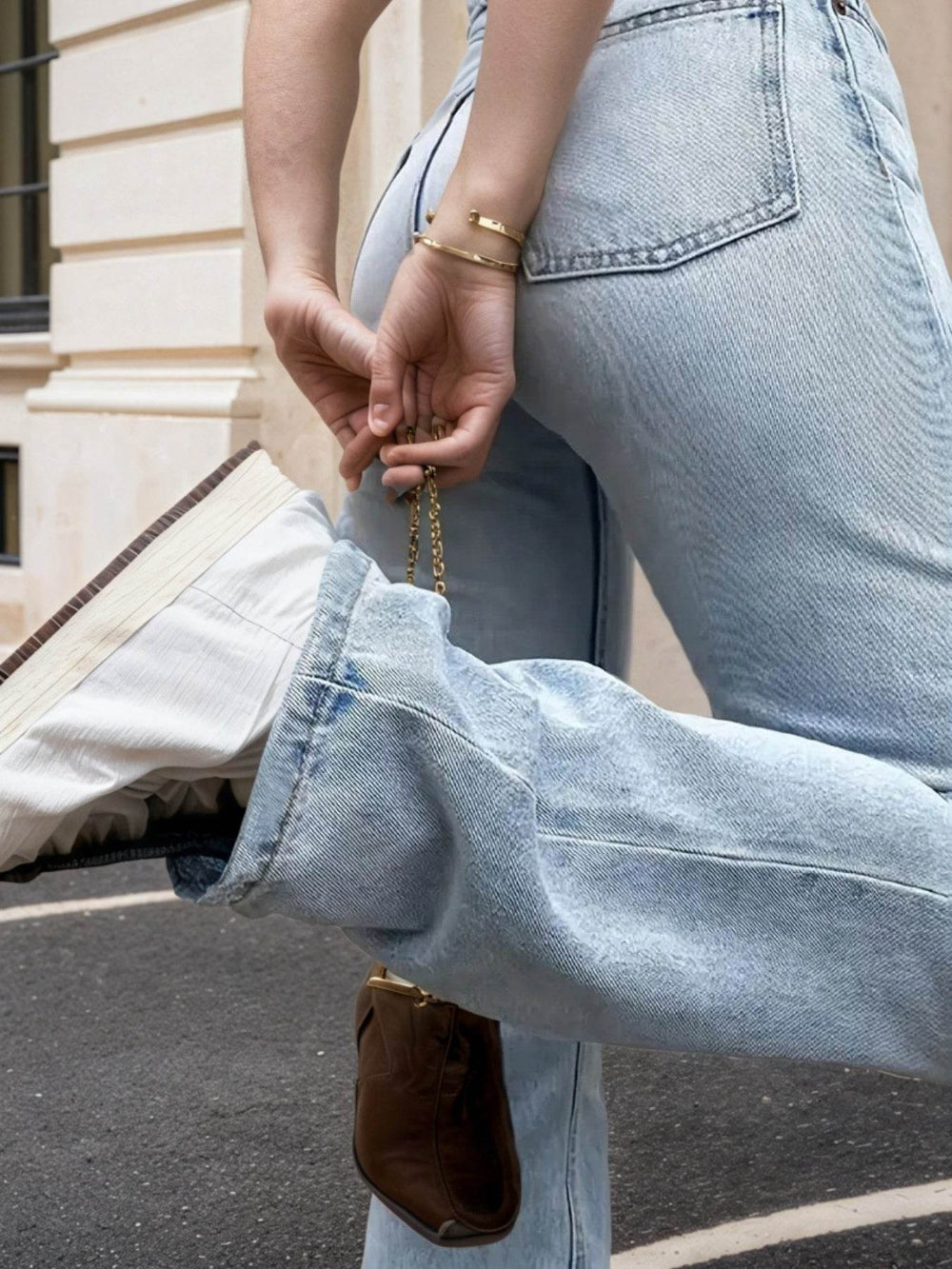 Women's High Waisted Light Colored Straight Leg Jeans, High Waisted And Cinched, High Stretch Blended Fabric, Comfortable And Versatile EX-STOCK Canada