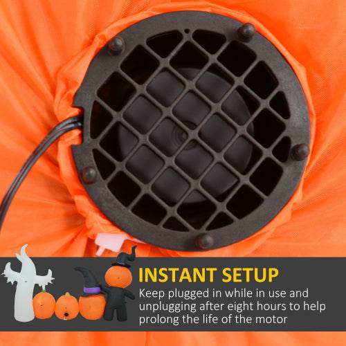 HOMCOM 7.5ft Halloween Inflatables Pumpkin Ghost Family, Blow Up Halloween Decorations Outdoor LED Yard Display, Waterproof - EX-STOCK Canada