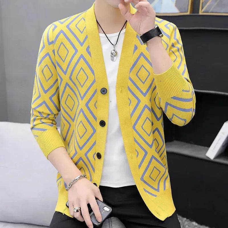 Slim fit High-end Knitted Cardigan Sweater For Men - EX-STOCK Canada