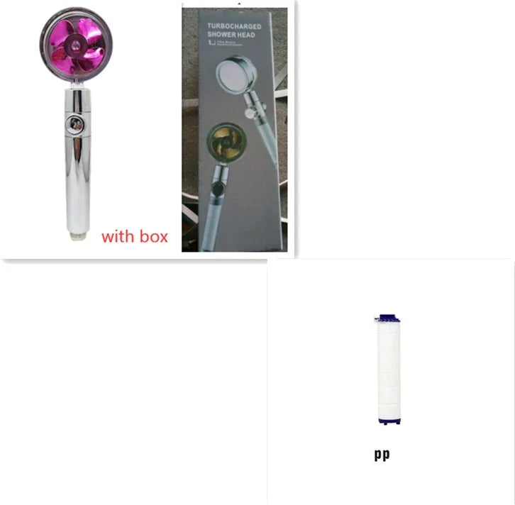 Shower Head Water Saving Flow 360 Degrees Rotating With Small Fan ABS Rain High Pressure Spray Nozzle Bathroom Accessories EX-STOCK Canada