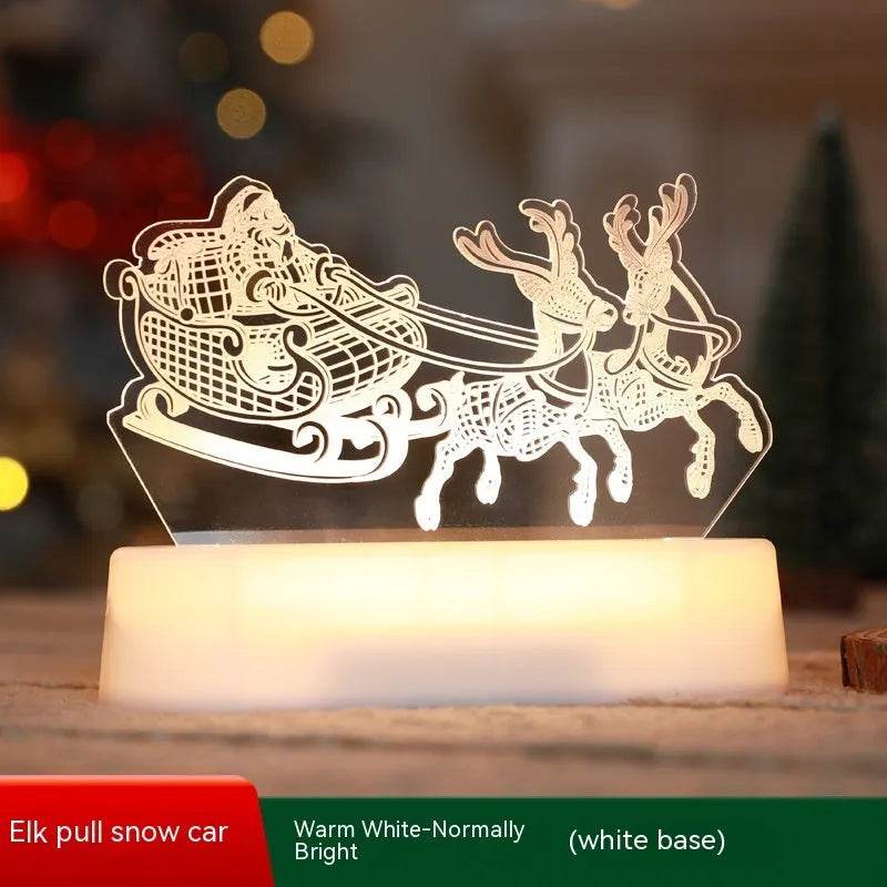 Christmas Decoration 3D Lamp Acrylic LED Night Lights New Year Valentines Day Christmas Kids Gift Christmas Ornaments - EX-STOCK Canada