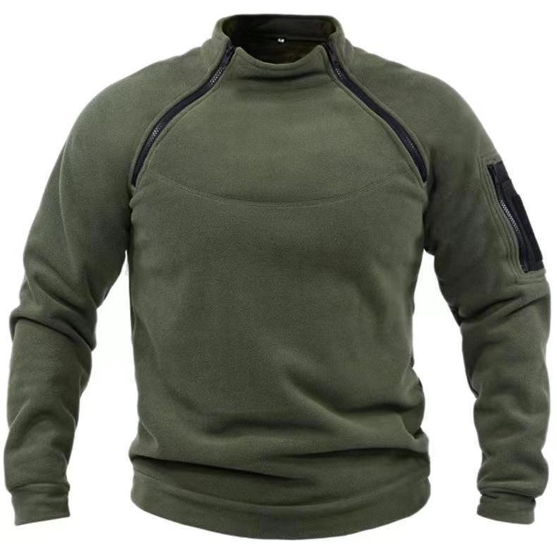 Pull pour hommes à col montant, chaud et ample, vêtement de couleur unieEX-STOCK Canada
