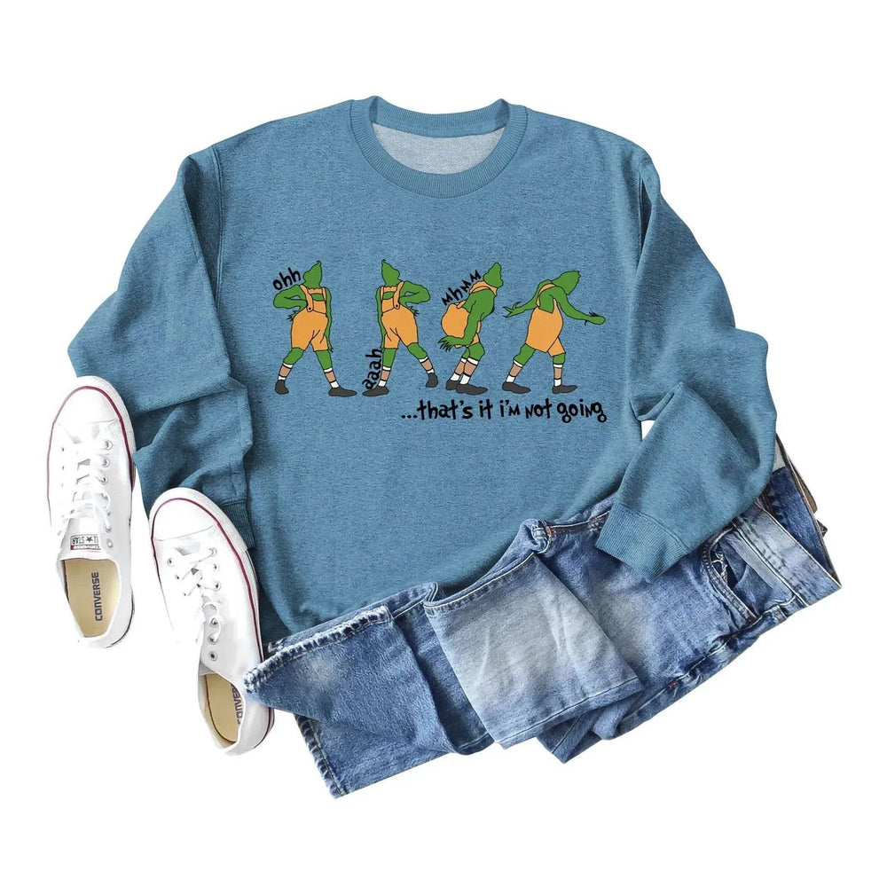 Women's Christmas Printed Long Sleeved Pullover Sweatshirt - EX-STOCK Canada