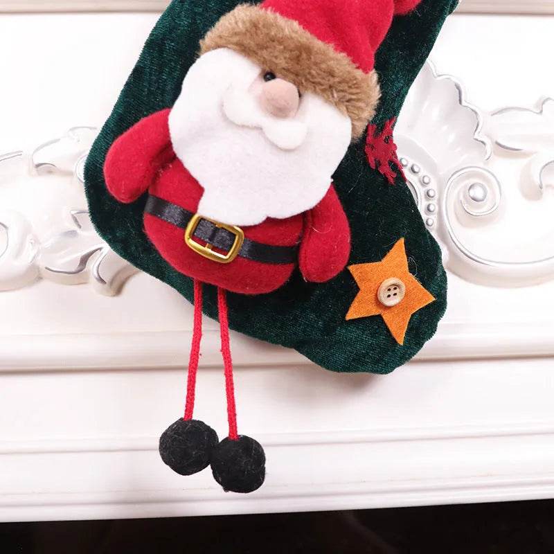 Christmas Stockings Gift Bag Flannel Small Size Hanging Decorations - EX-STOCK Canada