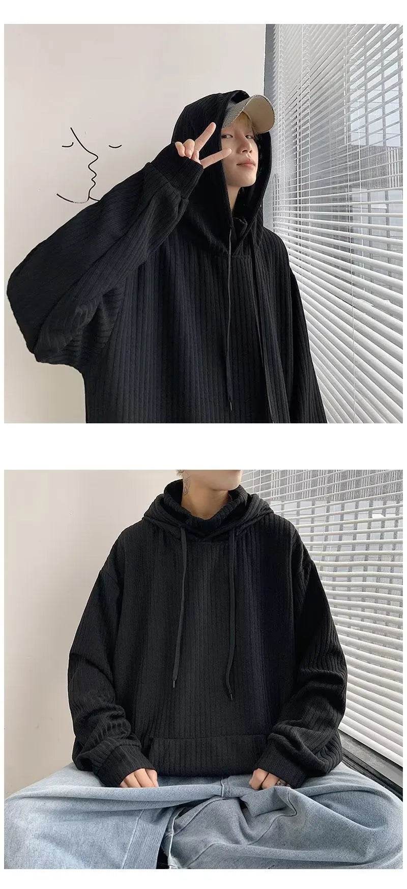 American Oversized Drawstring Turtleneck Hoodie Sweatshirt Men - EX-STOCK Canada