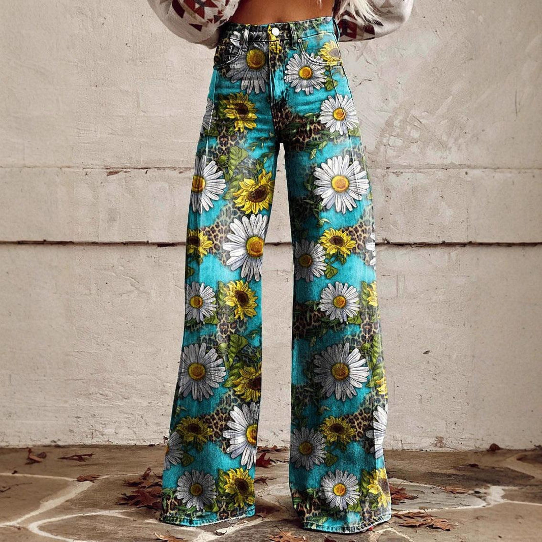 Pantalon simple pour femmes avec un motif imprimé