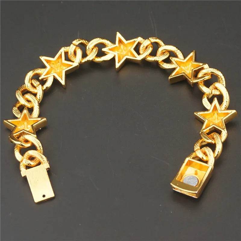 Hipster Five-pointed Star Cuban Link Chain Bracelet - EX-STOCK Canada